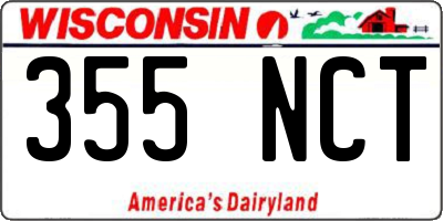 WI license plate 355NCT