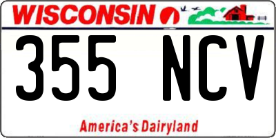WI license plate 355NCV