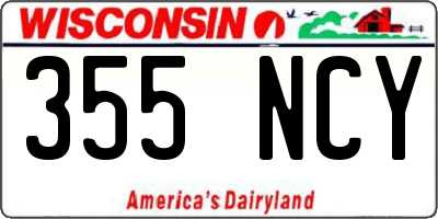 WI license plate 355NCY