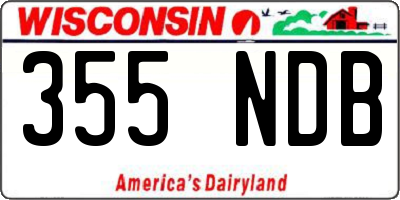 WI license plate 355NDB