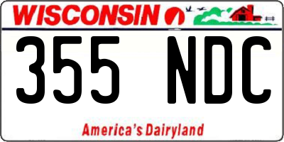 WI license plate 355NDC