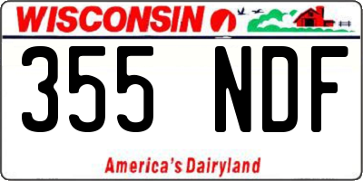 WI license plate 355NDF