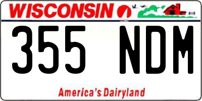 WI license plate 355NDM