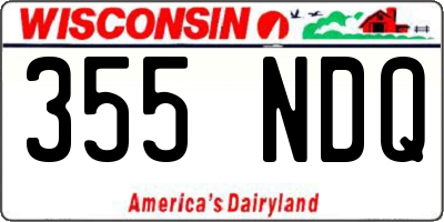 WI license plate 355NDQ