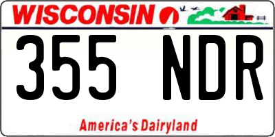 WI license plate 355NDR