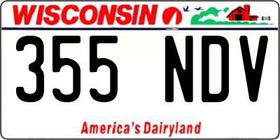 WI license plate 355NDV