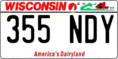 WI license plate 355NDY