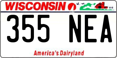 WI license plate 355NEA