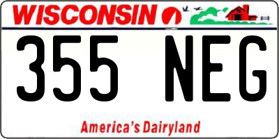 WI license plate 355NEG