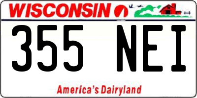 WI license plate 355NEI