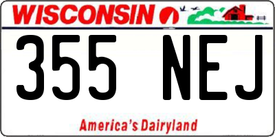 WI license plate 355NEJ
