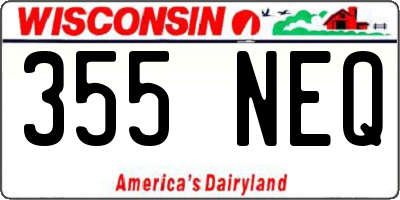 WI license plate 355NEQ