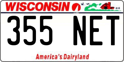 WI license plate 355NET