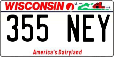 WI license plate 355NEY