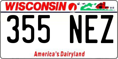WI license plate 355NEZ