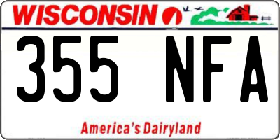 WI license plate 355NFA