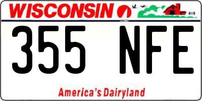 WI license plate 355NFE