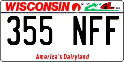 WI license plate 355NFF
