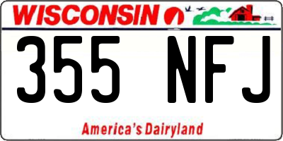 WI license plate 355NFJ