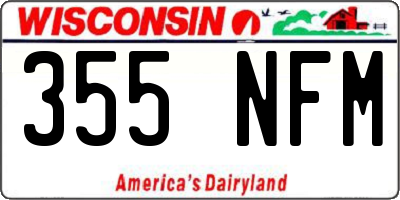 WI license plate 355NFM