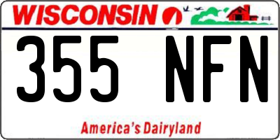 WI license plate 355NFN