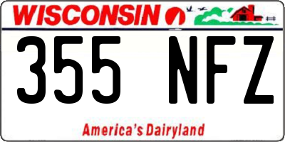 WI license plate 355NFZ