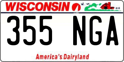WI license plate 355NGA
