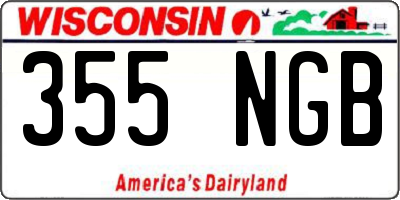 WI license plate 355NGB