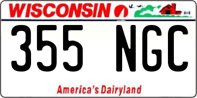 WI license plate 355NGC