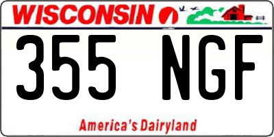 WI license plate 355NGF