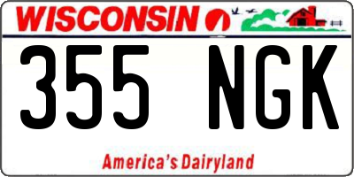 WI license plate 355NGK