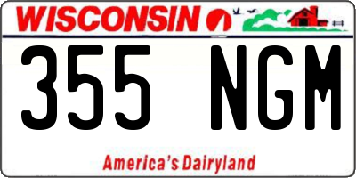 WI license plate 355NGM
