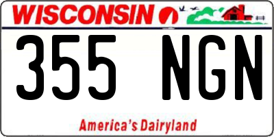 WI license plate 355NGN