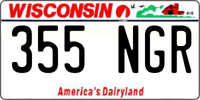 WI license plate 355NGR