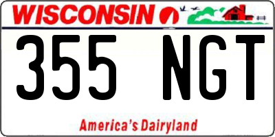 WI license plate 355NGT