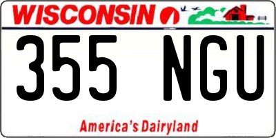 WI license plate 355NGU