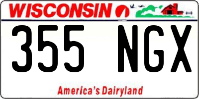 WI license plate 355NGX