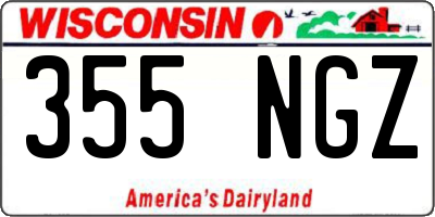 WI license plate 355NGZ
