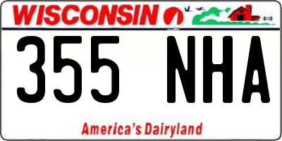 WI license plate 355NHA