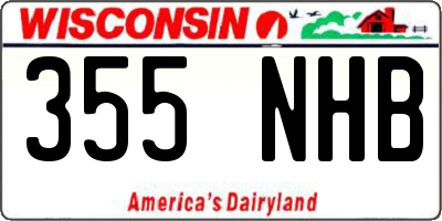 WI license plate 355NHB