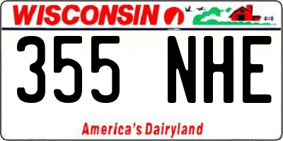 WI license plate 355NHE
