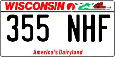 WI license plate 355NHF