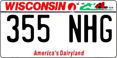WI license plate 355NHG