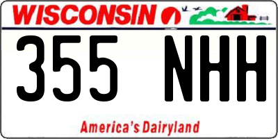 WI license plate 355NHH