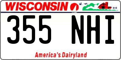 WI license plate 355NHI