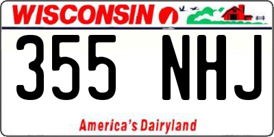 WI license plate 355NHJ