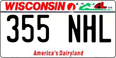 WI license plate 355NHL