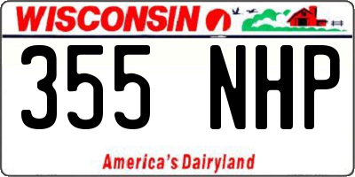 WI license plate 355NHP
