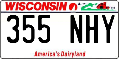 WI license plate 355NHY