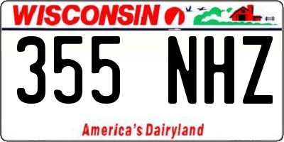 WI license plate 355NHZ
